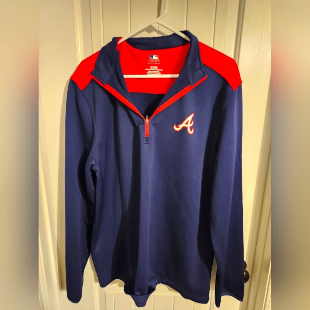 Atlanta Braves Blue and Red Pullover Genuine Merchandise Logo  Size: XL